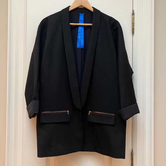 Kit and Ace Jackets & Blazers - Kit and Ace Black Blazer with Blue Accents